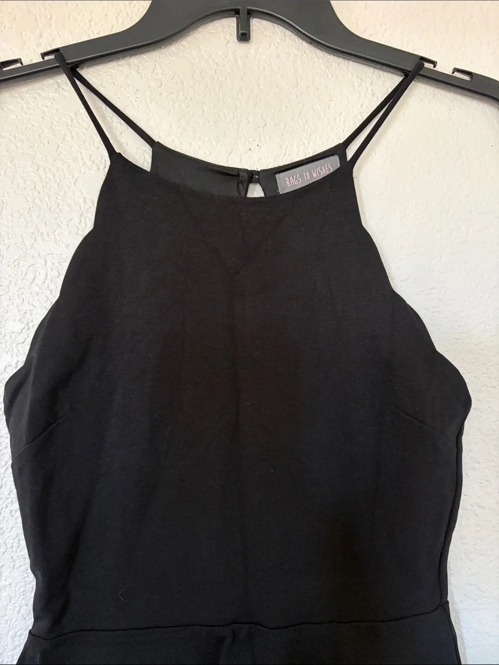 Women's Black Halter Mini Dress - Picture 3 of 8